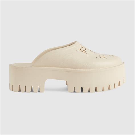 gucci platform perforated g sandals|Gucci platform sandals sale clearance.